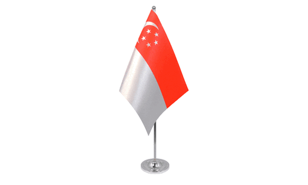 Singapore Satin Table Flag